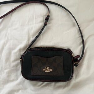 Coach Black and Brown Signature Crossbody Bag
